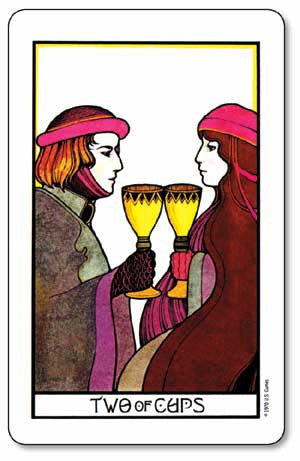 Aquarian Tarot Deck - Two of Cups