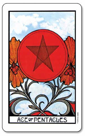 Aquarian Tarot Deck - Ace of Pentacles