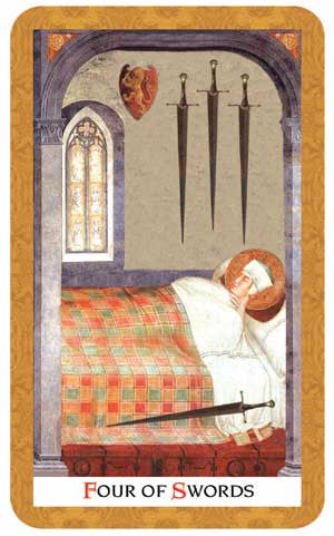 Golden Tarot - Four of Swords