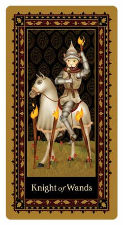 Medieval Cat Tarot - Knight of Wands