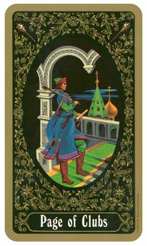 Russian Tarot of St Petersburg - Page of Clubs