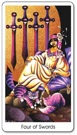 Tarot of the Cat People - Four of Swords