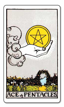 Rider-Waite Tarot - Ace of Pentacles
