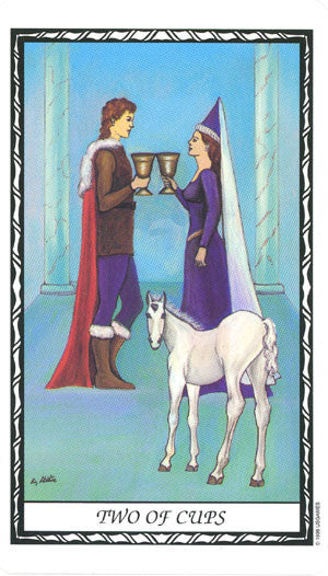 Unicorn Tarot Deck and Book Set - 2 of Cups