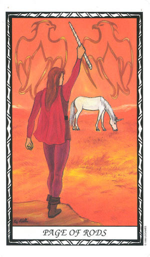 Unicorn Tarot Deck and Book Set - Page of Wands