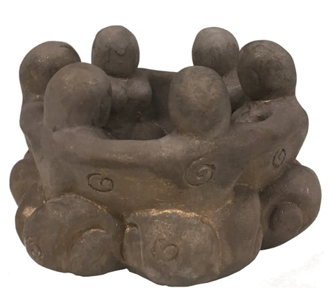 Tea Light Candle Holder - Goddesses Circle of Love, 4" diameter x 2.75" H