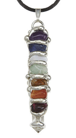 Chakra Stones Baby Wand Pendant