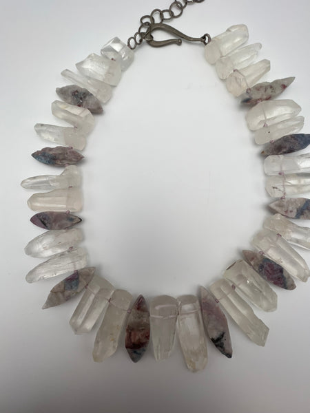 Paraiba Tourmaline & Quartz Crystal Necklace