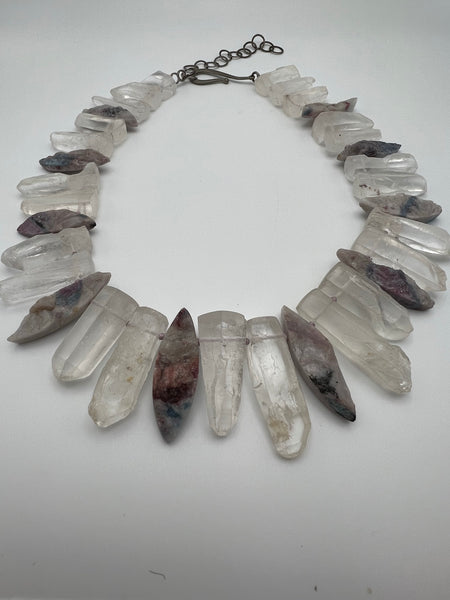 Paraiba Tourmaline & Quartz Crystal Necklace