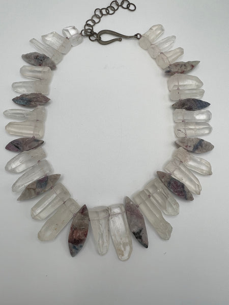 Paraiba Tourmaline & Quartz Crystal Necklace