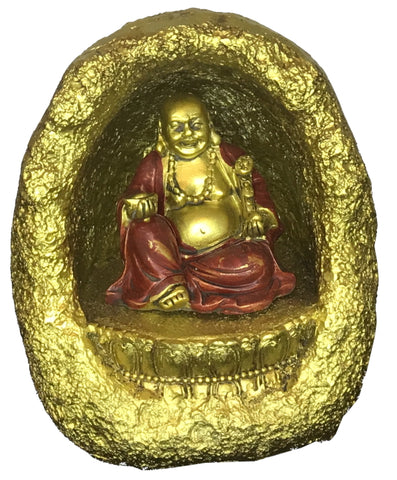 Buddha in Cave with LED light - 4 inches tall