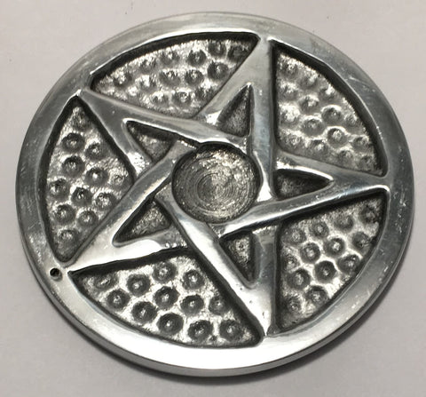 Pentagram Round Metal Incense Burner