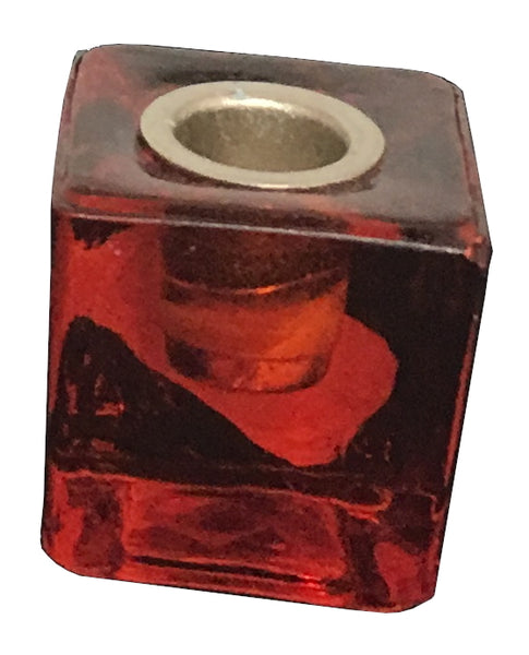 Chime Candle Holder, Red Glass - 1.25" cube