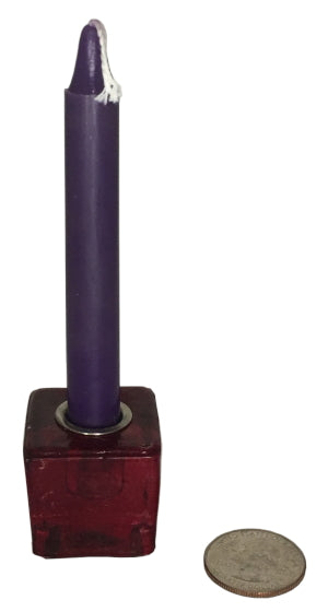 Chime Candle Holder, Red Glass - 1.25" cube